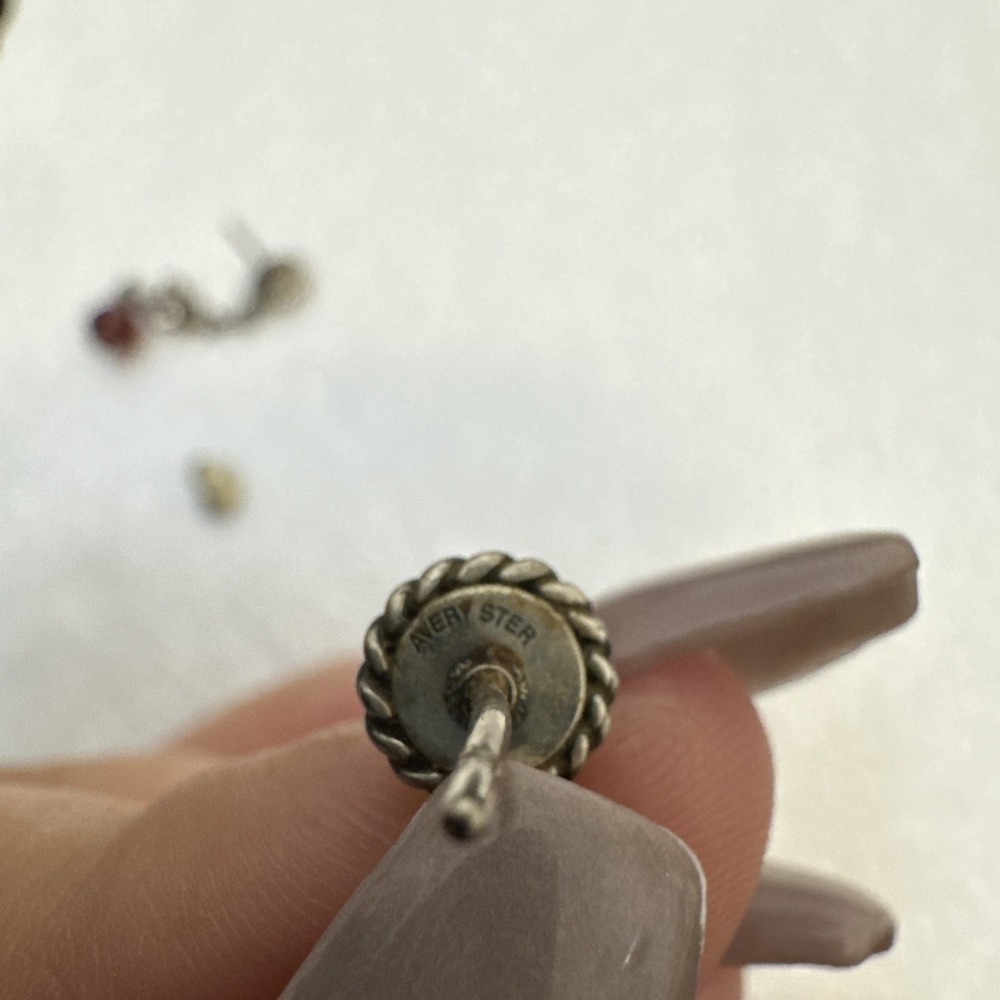 JAMES AVERY STERLING TWISTED WIRE GARNET BEAD EARRINGS Retired Rare! - Picture 8 of 9